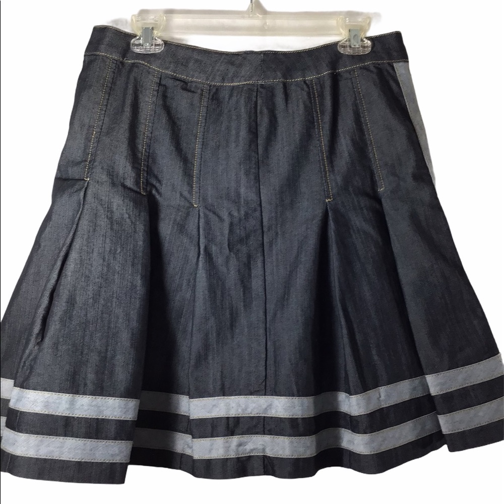Black & Gray Denim Pleated Skirt NWT